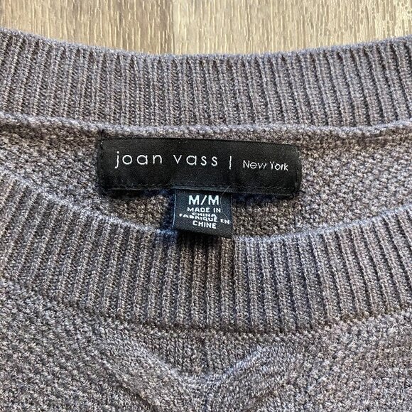 Joan Vass NY Gray Cable Knit Sweater Size Medium - Picture 2 of 6